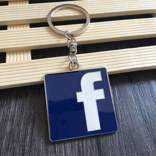 Square Metal Print Keyring