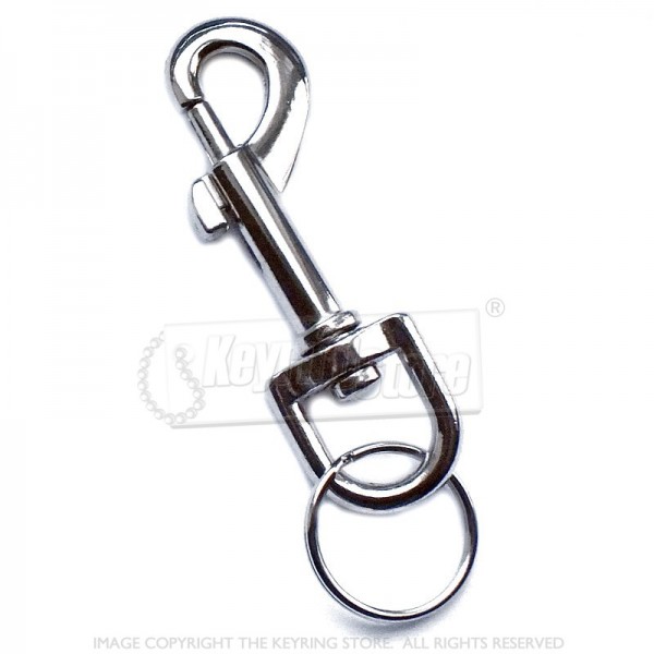 76mm Belt Clip Keyring - Premium (with 25mm ring)