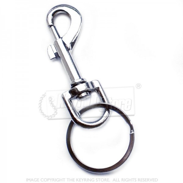 76mm Belt Clip Keyring - Premium (with 25mm ring)