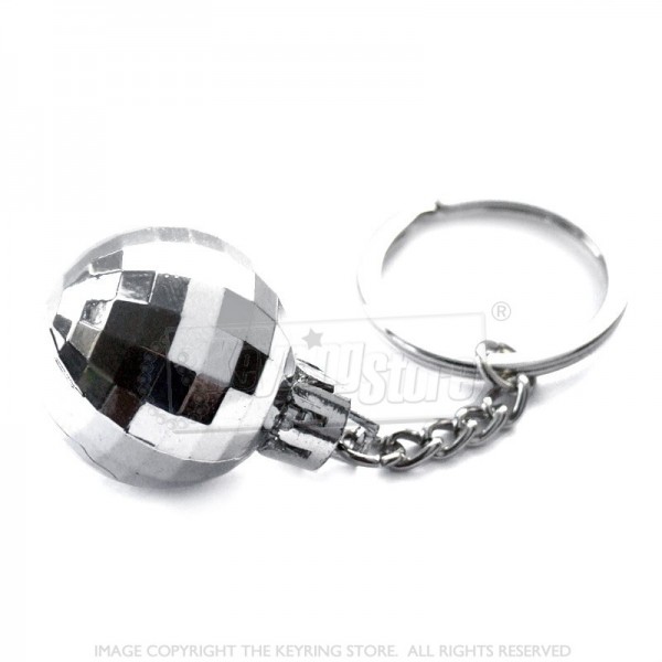 Premium Silver Disco ball keyring